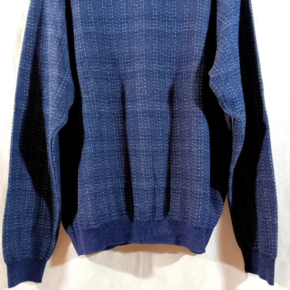 Tricots St Raphael Mens XXL Sweater Blue Pima Cotton Classic